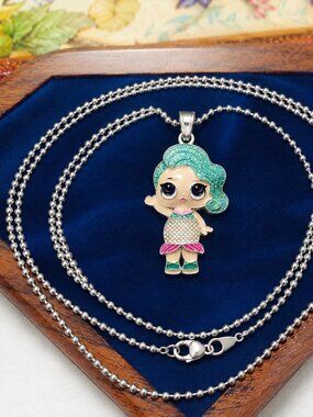 New LOL Surprise Splash Mermaid pendant necklace, 17 inch